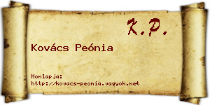 Kovács Peónia névjegykártya